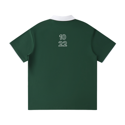 1022 Contrast Collar Raglan Polo Shirt