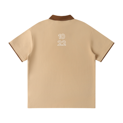 1022 Contrast Collar Raglan Polo Shirt
