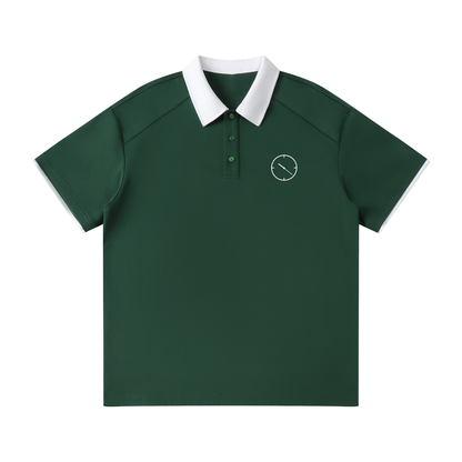 1022 Contrast Collar Raglan Polo Shirt