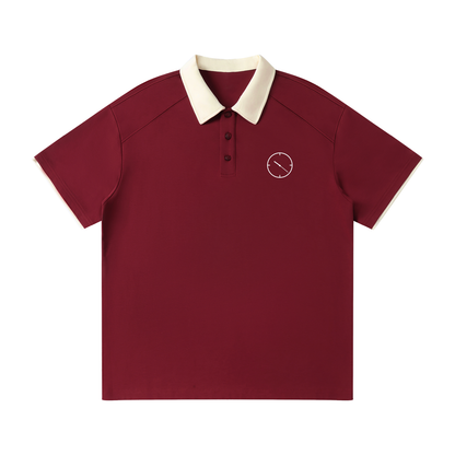 1022 Contrast Collar Raglan Polo Shirt