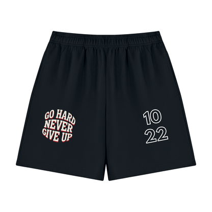 1022 DEPARTURES Unisex Cotton Shorts "Go Hard Never Give Up"